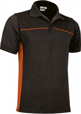 - Κοντομάνικο Polo Shirt THUNDER Valento POVATHUNN Black-Party Orange