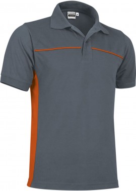 - Κοντομάνικο Polo Shirt THUNDER Valento POVATHUGN Cement Grey-Party Orange