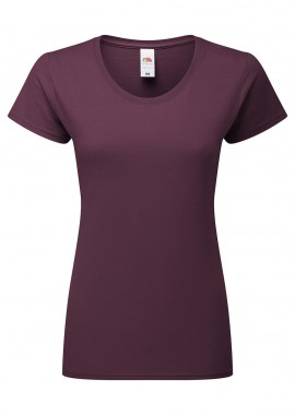 Γυναικείο T-Shirt Iconic 195 Ringspun Premium Fruit of the Loom 61-424-0 Dark Plum
