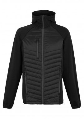 Men’s Navigate Hybrid Hooded Jacket Regatta Professional TRA549 Black/Seal Grey