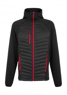 - Men’s Navigate Hybrid Hooded Jacket Regatta Professional TRA549 Black/Classic Red