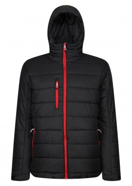 - Men’s Navigate Thermal Hooded Jacket Regatta Professional TRA241 Black/Classic Red