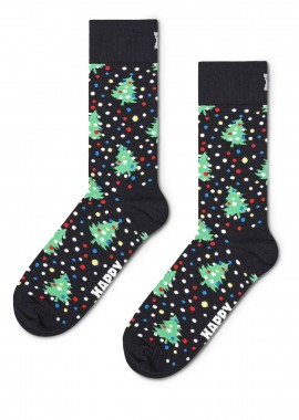 Happy Socks - Κάλτσες γυναικείες Happy Socks Μαύρο CHN01-9300 Christmas Night Sock 100