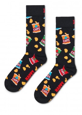 Happy Socks - Κάλτσες γυναικείες Happy Socks Μαύρο P003168 Chips Bag Sock 100