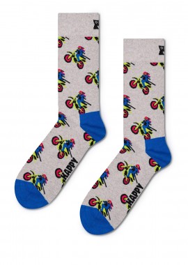 Happy Socks - Κάλτσες ανδρικές Happy Socks Γκρι P003204 Motor Bike Sock 100