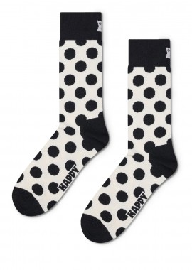 Happy Socks - Κάλτσες γυναικείες Happy Socks Λευκό-Μαύρο P003213 Big Dot Sock 100