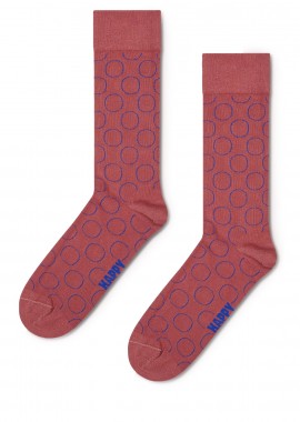 Happy Socks - Κάλτσες γυναικείες Happy Socks Κόκκινο P003598 Big Dot Natural Dye Sock 100