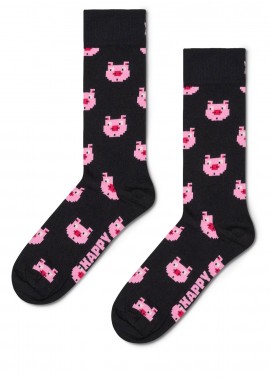 Happy Socks - Κάλτσες γυναικείες Happy Socks Μαύρο P003649 Pig Sock 100