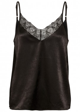 MY ESSENTIAL WARDROBE - ΓΥΝΑΙΚΕΙΑ ΜΠΛΟΎΖΑ ESTELLE MW LACE STRAP TOP ΜΑΥΡΟ