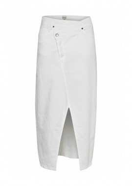 MY ESSENTIAL WARDROBE - ΓΥΝΑΙΚΕΙΑ ΦΟΥΣΤΑ MY ESSENTIAL TAMPA WRAP DENIM MIDI ΜΗΚΟΣ ΛΕΥΚΟ