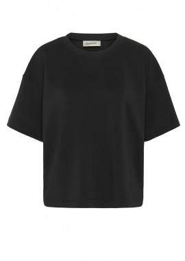 MY ESSENTIAL WARDROBE - ΓΥΝΑΙΚΕΙΟ T-SHIRT HelleMW EMB Boxy MY ESSENTIAL ΑΝΕΤΗ ΓΡΑΜΜΗ ΜΑΥΡΟ