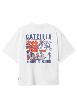 WOODBIRD - ΑΝΔΡΙΚΟ T-SHIRT WOODBIRD BAINE ZILLA ΜΕ ΤΥΠΩΜΑ ΛΕΥΚΟ