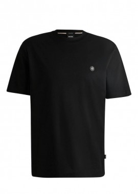 ΑΝΔΡΙΚΟ T-SHIRT BOSS C-TAUT 01 ΚΑΝΟΝΙΚΗ ΓΡΑΜΜΗ ΜΑΥΡΟ