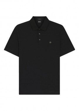 BOSS - ΑΝΔΡΙΚΗ POLO ΜΠΛΟΥΖΑ BOSS C-PARRIS ΚΟΝΤΟΜΑΝΙΚΟ ΜΑΥΡΟ