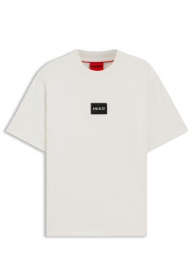 HUGO - ΑΝΔΡΙΚΟ T-SHIRT HUGO DUMEON ΚΟΝΤΟΜΑΝΙΚΟ ΕΚΡΟΥ