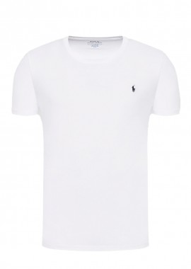 POLO RALPH LAUREN - ΑΝΔΡΙΚΟ T-SHIRT CREW TOP POLO RALPH LAUREN ΚΑΝΟΝΙΚΗ ΓΡΑΜΜΗ ΛΕΥΚΟ