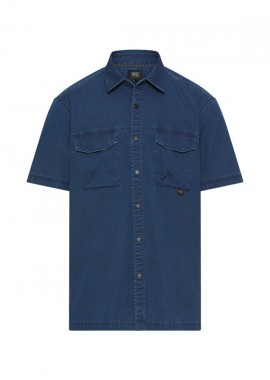 ΑΝΔΡΙΚΟ ΠΟΥΚΑΜΙΣΟ CAMEL ACTIVE LIGHT DENIM ΚΟΝΤΟΜΑΝΙΚΟ ΜΕ ΤΣΕΠΕΣ ΜΠΛΕ