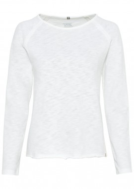 ΓΥΝΑΙΚΕΙΟ T-SHIRT ΜΑΚΡΥΜΑΝΙΚΟ CAMEL ACTIVE ΚΑΝΟΝΙΚΗ ΓΡΑΜΜΗ ΛΕΥΚΟ