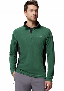 COLUMBIA - ΑΝΔΡΙΚΗ ΜΠΛΟΥΖΑ KLAMATH RANGE™ II HALF ZIP FLEECE COLUMBIA ΚΑΝΟΝΙΚΗ ΓΡΑΜΜΗ ΠΡΑΣΙΝΟ/ΜΑΥΡΟ
