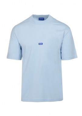 HUGO - ΑΝΔΡΙΚΟ T-SHIRT HUGO NIEROS ΚΟΝΤΟΜΑΝΙΚΟ ΜΠΛΕ
