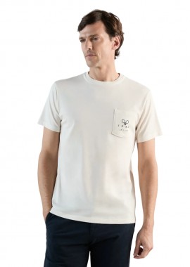 IZAC - ΑΝΔΡΙΚΟ T-SHIRT IZAC GOLLAN ROLAND GARROS ΕΚΡΟΥ