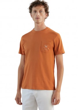 IZAC - ΑΝΔΡΙΚΟ T-SHIRT IZAC GOLLAN ROLAND GARROS ΠΟΡΤΟΚΑΛΙ
