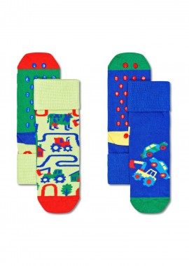 HAPPY SOCKS - ΚΑΛΤΣΕΣ ΠΑΙΔΙΚΕΣ ΑΝΤΙΟΛΙΣΘΗΤΙΚΕΣ 2-PACK COUNTRYROADS ΠΟΛΥΧΡΩΜΟ