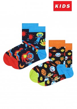 HAPPY SOCKS - ΚΑΛΤΣΕΣ ΠΑΙΔΙΚΕΣ 2-PACK SPACETIME SOCKS ΠΟΛΥΧΡΩΜΟ