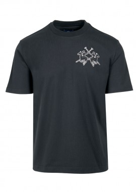 LA MARTINA - ΑΝΔΡΙΚΟ T-SHIRT LA MARTINA ΚΟΝΤΟΜΑΝΙΚΟ ΜΑΥΡΟ