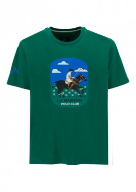 LA MARTINA - ΑΝΔΡΙΚΟ T-SHIRT LA MARTINA ΚΟΝΤΟΜΑΝΙΚΟ ΜΕ ΤΥΠΩΜΑ ΠΡΑΣΙΝΟ