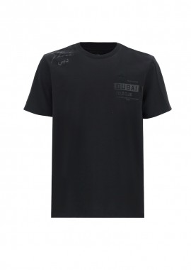 ΑΝΔΡΙΚΟ T-SHIRT LA MARTINA ΚΟΝΤΟΜΑΝΙΚΟ ΜΑΥΡΟ