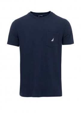 NAUTICA - ΑΝΔΡΙΚΟ T-SHIRT NAUTICA ΚΟΝΤΟΜΑΝΙΚΟ ΜΠΛΕ