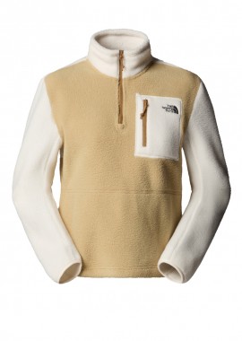 ΓΥΝΑΙΚΕΙΟ ΦΟΥΤΕΡ FLEECE THE NORTH FACE YUMIORI 1/4 ZIP ΚΑΝΟΝΙΚΗ ΓΡΑΜΜΗ ΧΑΚΙ/ΛΕΥΚΟ