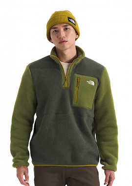 NORTH FACE - ΑΝΔΡΙΚΟ ΦΟΥΤΕΡ FLEECE THE NORTH FACE YUMIORI 1/4 ZIP ΚΑΝΟΝΙΚΗ ΓΡΑΜΜΗ ΠΡΑΣΙΝΟ
