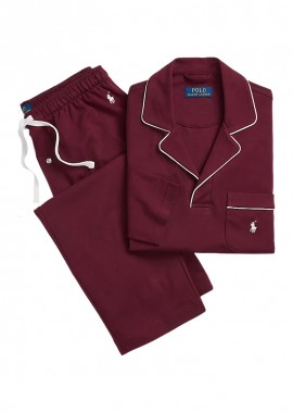 POLO RALPH LAUREN - ΑΝΔΡΙΚΗ ΠΙΤΖΑΜΑ ΜΑΚΡΥΜΑΝΙΚΗ LOUNGE SET ΚΟΚΚΙΝΟ