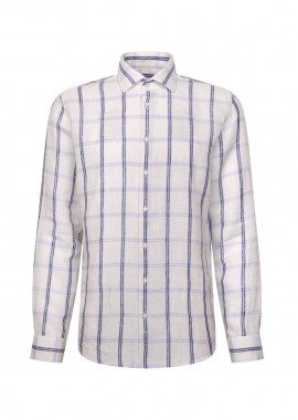 ΑΝΔΡΙΚΟ ΜΑΚΡΥΜΑΝΙΚΟ ΠΟΥΚΑΜΙΣΟ NEW KENT 108 BL O.T. SEIDENSTICKER SLIM FIT ΜΠΛΕ