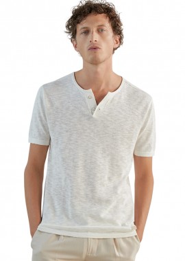 ΑΝΔΡΙΚΟ T-SHIRT IZAC GIDIETTER HENLEY ΕΚΡΟΥ