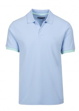 ΑΝΔΡΙΚΟ KONTOMANIKO PIQUE POLO SHIRT ΧΩΡΙΣ ΚΟΥΜΠΙΑ ΑΠΟ ΟΡΓΑΝΙΚΟ ΒΑΜΒΑΚΙ PLTAN100 ΣΙΕΛ