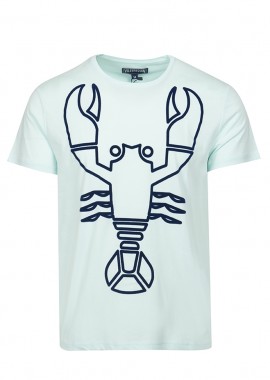 VILEBREQUIN - ΑΝΔΡΙΚΟ T-SHIRT ΚΟΝΤΟΜΑΝΙΚΟ ΑΠΟ ΟΡΓΑΝΙΚΟ ΒΑΜΒΑΚΙ THOAP355 ΣΙΕΛ
