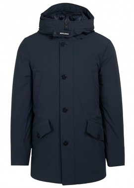 WOOLRICH - ΑΝΔΡΙΚΟ ΜΠΟΥΦΑΝ STRETCH ARCTIC PARKA WOOLRICH ΚΑΝΟΝΙΚΗ ΓΡΑΜΜΗ ΜΠΛΕ