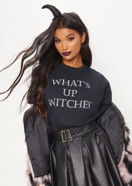 WHAT'S UP WITCHES BLACK TSHIRT