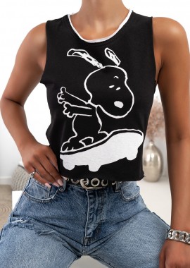 SKATE SNOOPY BLACK TANK TOP