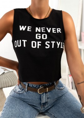 NEVER GO BLACK TANK TOP