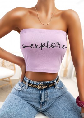 EXPLORE LILA STRAPLESS TOP