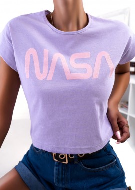 NASA LILA CROP T-SHIRT