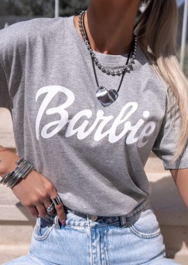 ΓΚΡΙ ΜΕ ΛΕΥΚΟ T-SHIRT BARBIE