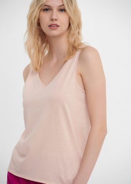 Αμάνικο t-shirt με V λαιμόκοψη