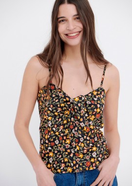 Εμπριμέ τοπ με φλοράλ τύπωμα