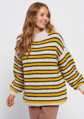 Loose fit πλεκτό πουλόβερ με ρίγες