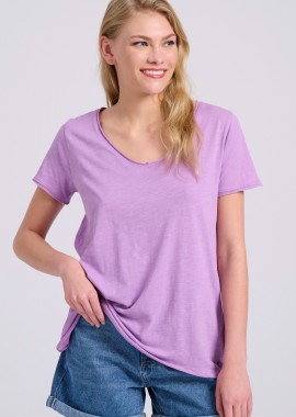 Γυναικείο V-neck μονόχρωμο t-shirt - The essentials